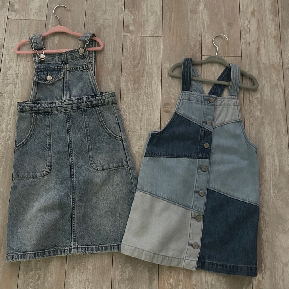 Zara Kids Denim Overalls in Blue and Gray